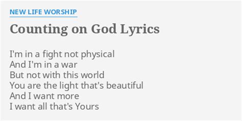 new life worship counting on god lyrics